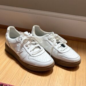 Vionic Kimmie Court White Sneakers with Tan Soles